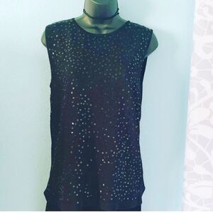 Princess Blqck Sequined Sleeveless Top Size Medium